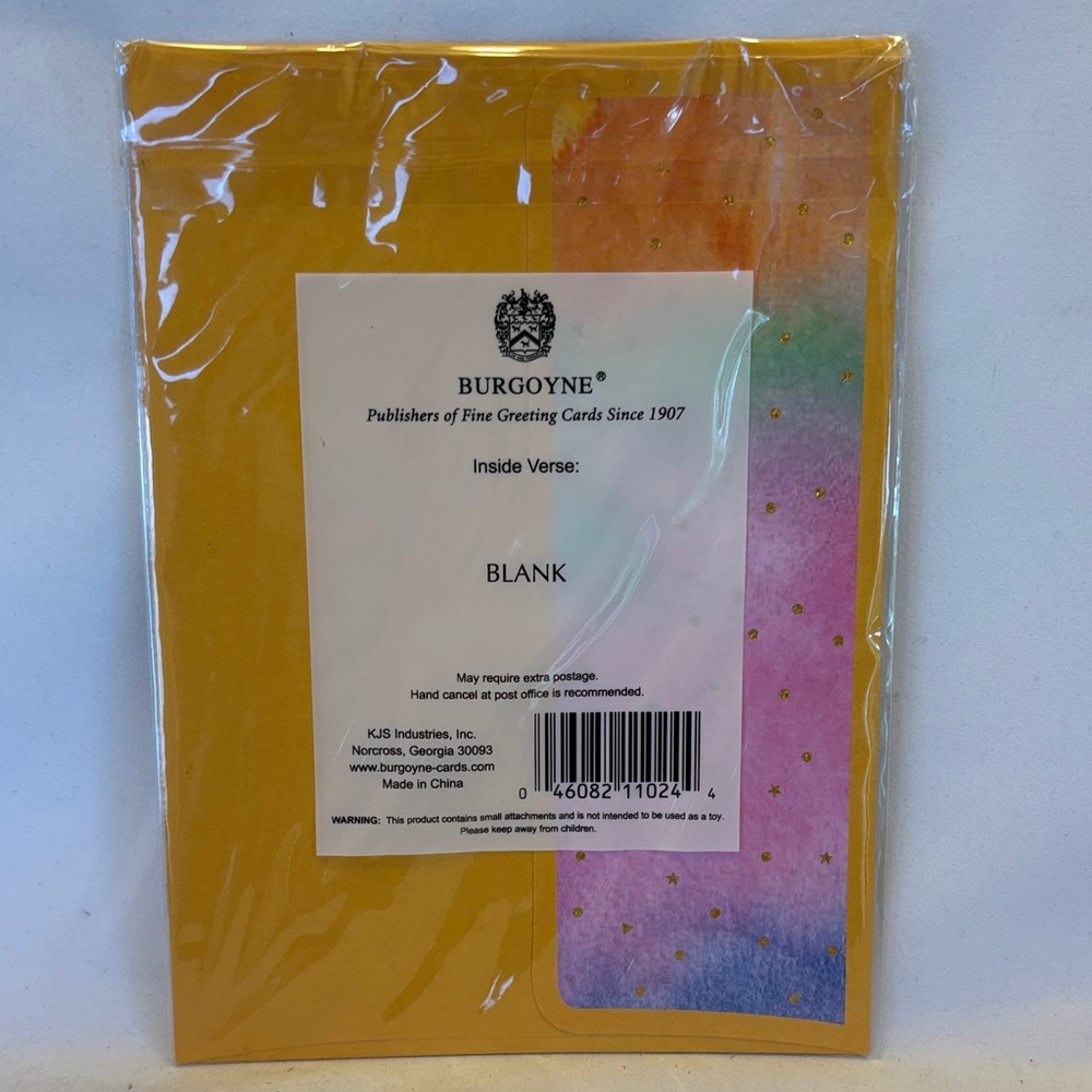 NWT BURGOYNE Party Greeting Card with Gold Foil Lettering - Multicolor 5X7 - Picture 3 of 7